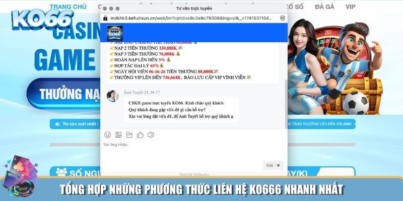 Phương thức liên hệ KO666