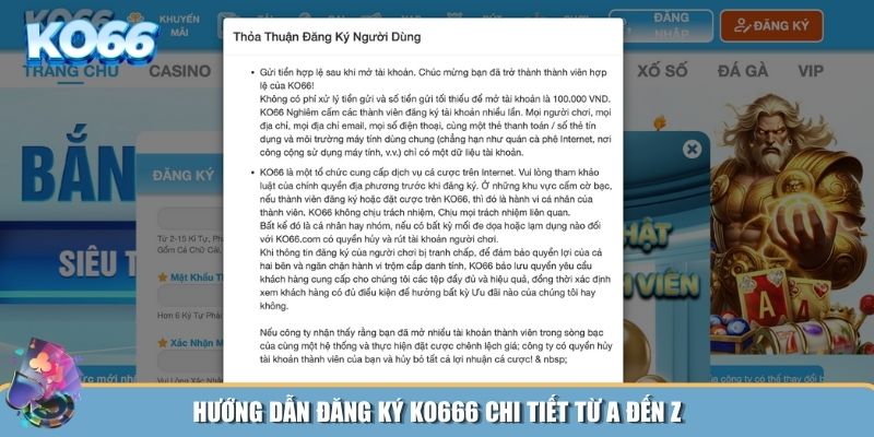 Các bước đăng ký KO666 đơn giản