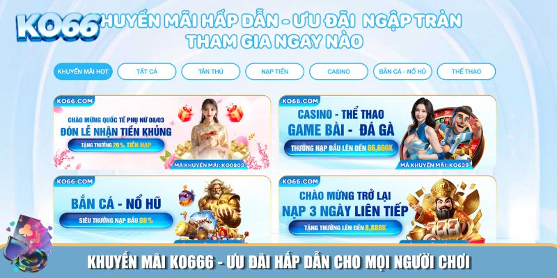 Những khuyến mãi hấp dẫn tại KO666